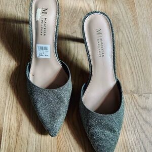 Martha Stewart Glittery Gray Mules